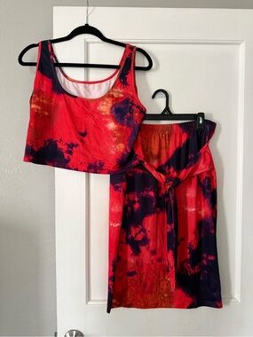 Women’s Tie-Dye Two-Piece Skirt and tank set
